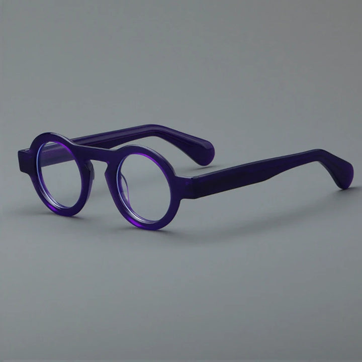 Hewei Unisex Full Rim Round Acetate Eyeglasses 882218 Full Rim Hewei purple  