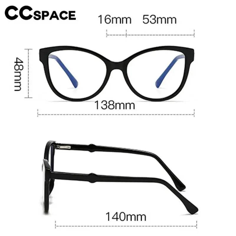 CCspace Women's Full Rim Oval Polycarbonate Reading Glasses R57605 Reading Glasses CCSpace   