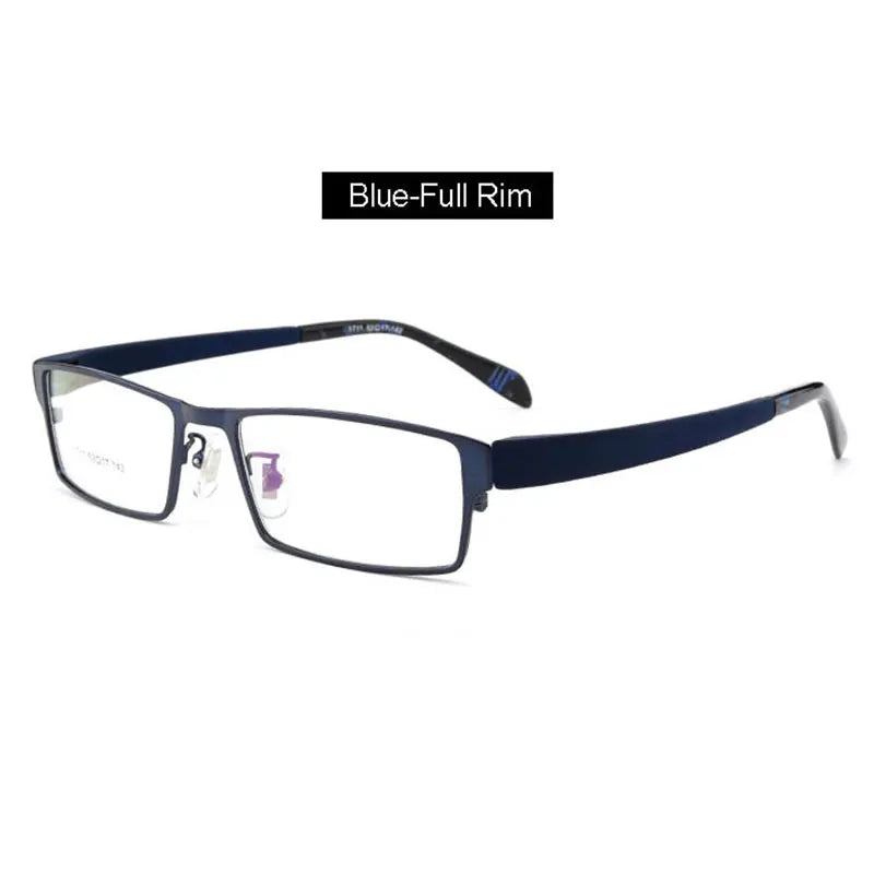 Hotony Men's Full Semi Rim Square Tr 90 Alloy Eyeglasses 1711 Full Rim Hotony   