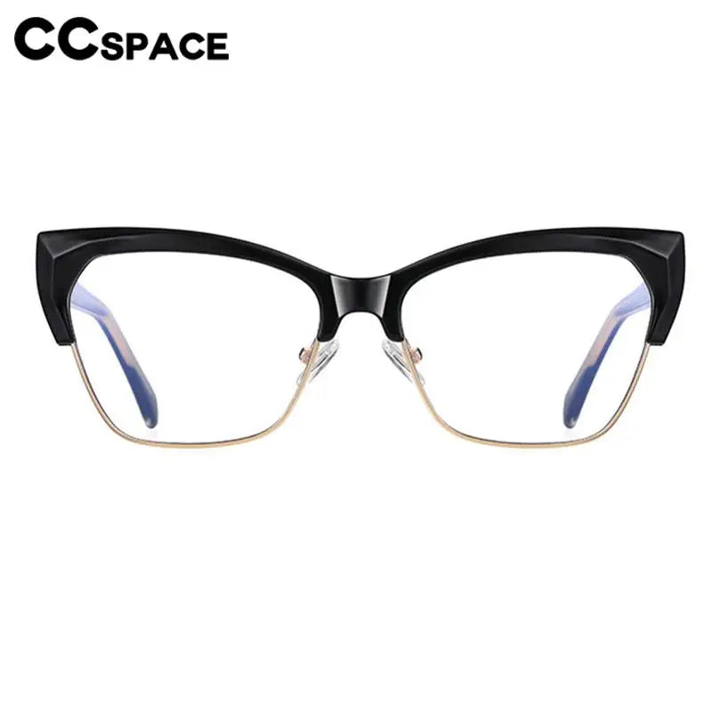 CCspace Unisex Full Rim Square Cat Eye Tr 90 Titanium Eyeglasses 57454 Full Rim CCSpace   