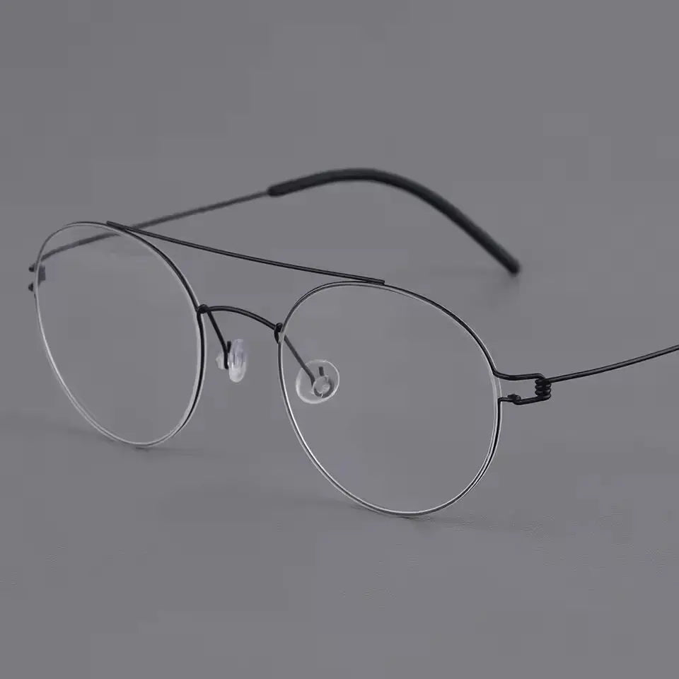 Aimee 504420 Women’s Titanium Full Rim Double Bridge Round Frames FuzWeb