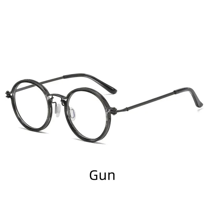Kocolior Unisex Full Rim Round Acetate Alloy Hyperopic Reading Glasses 10749.