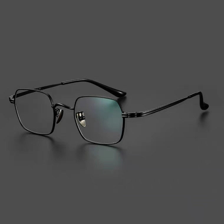 Muzz Men's Full Rim Square Titanium Eyeglasses Sg6801 Full Rim Muzz Black  