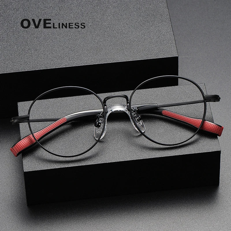 Oveliness Unisex Youth's Full Rim Round Titanium Eyeglasses 80939 Full Rim Oveliness   