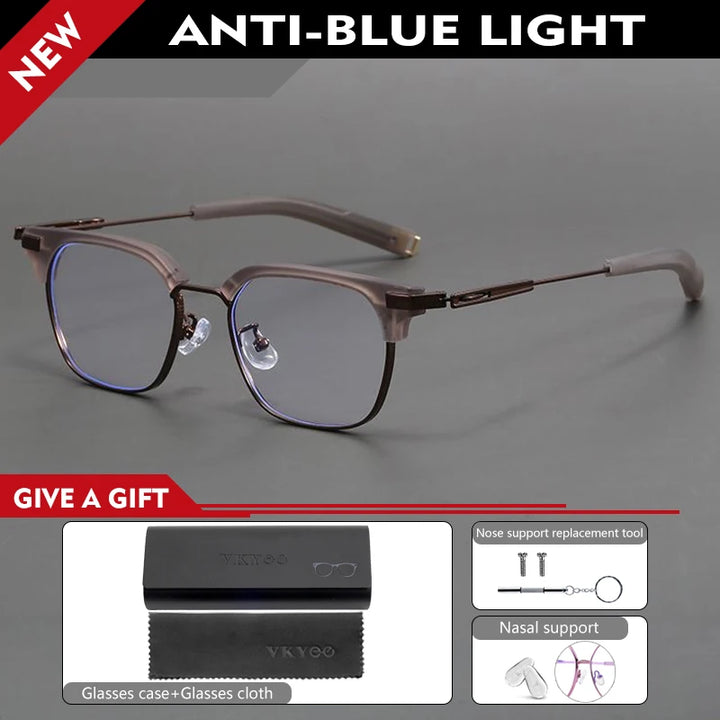 Vicky Unisex Full Rim Big Square Tr 90 Alloy Reading Glasses 53179