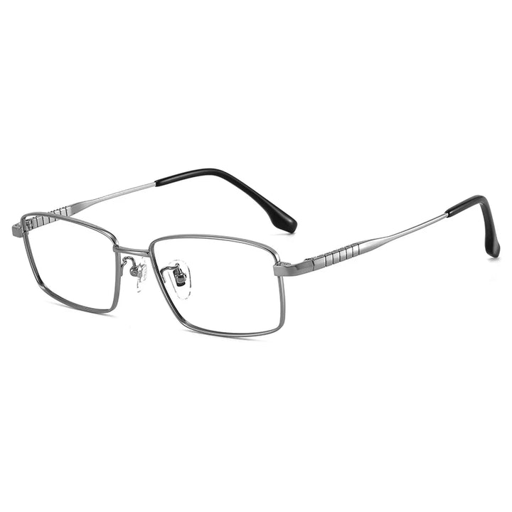 Bclear Men's Full Rim Square Titanium Eyeglasses 86699 Full Rim Bclear GRAY  
