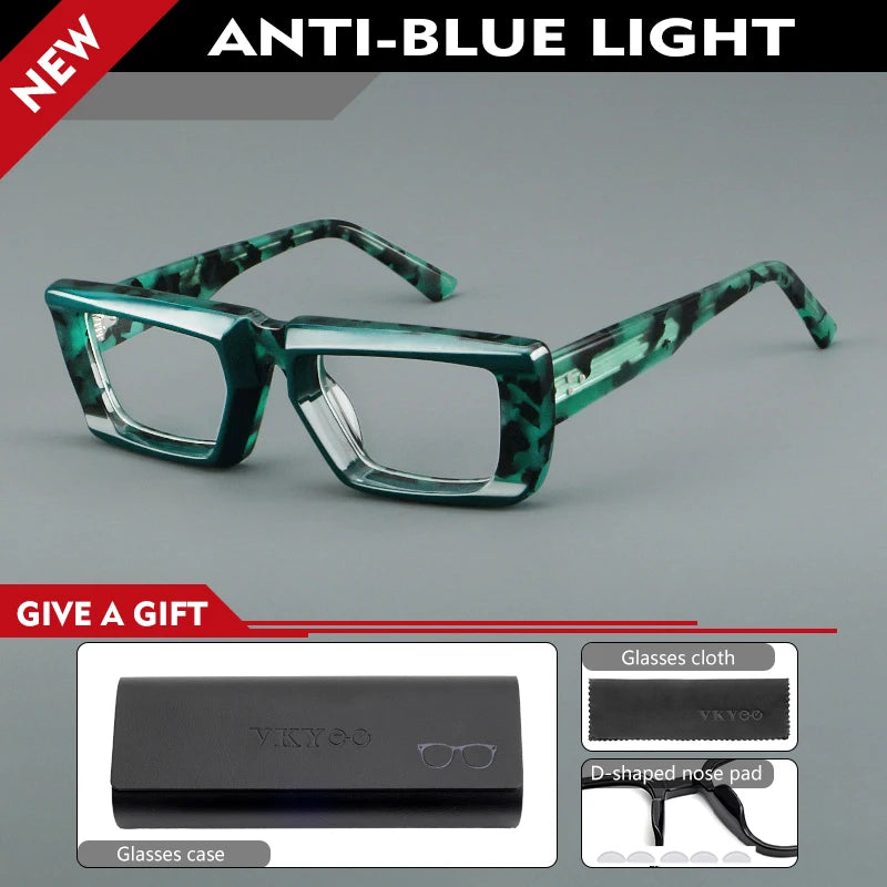 Vicky Unisex Full Rim Square Brow Line Acetate Reading Glasses 623046
