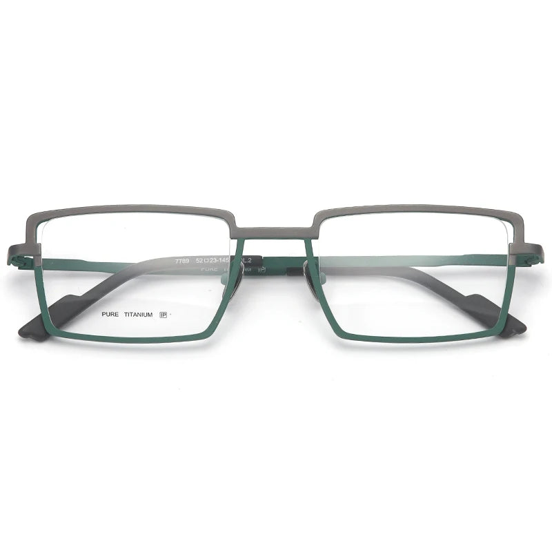 Muzz T7789 men's square IP titanium prescription eyeglasses — view 3