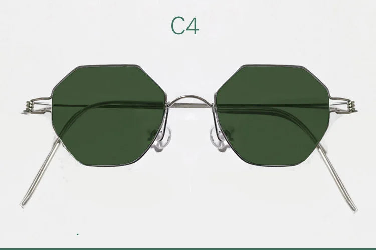 Yujo Unisex Full Rim Polygonal Custom Steel Sunglasses 14134