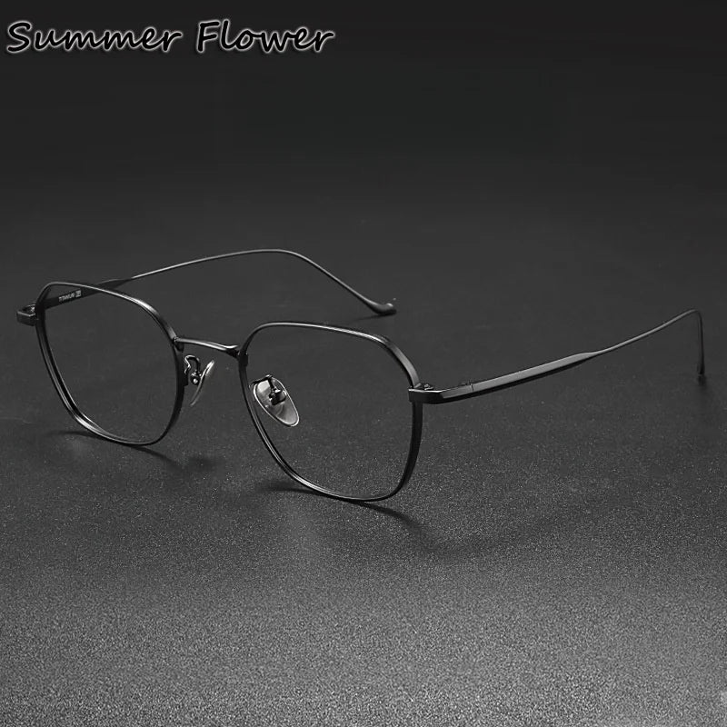 Summer Flower Women's Full Rim Polygon Titanium Eyeglasses 369316