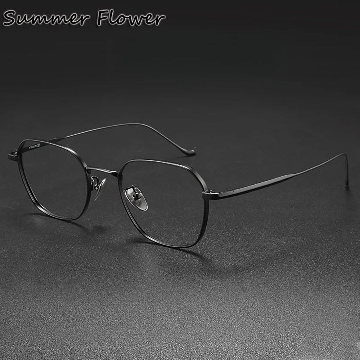 Summer Flower Women's Full Rim Polygon Titanium Eyeglasses 369316
