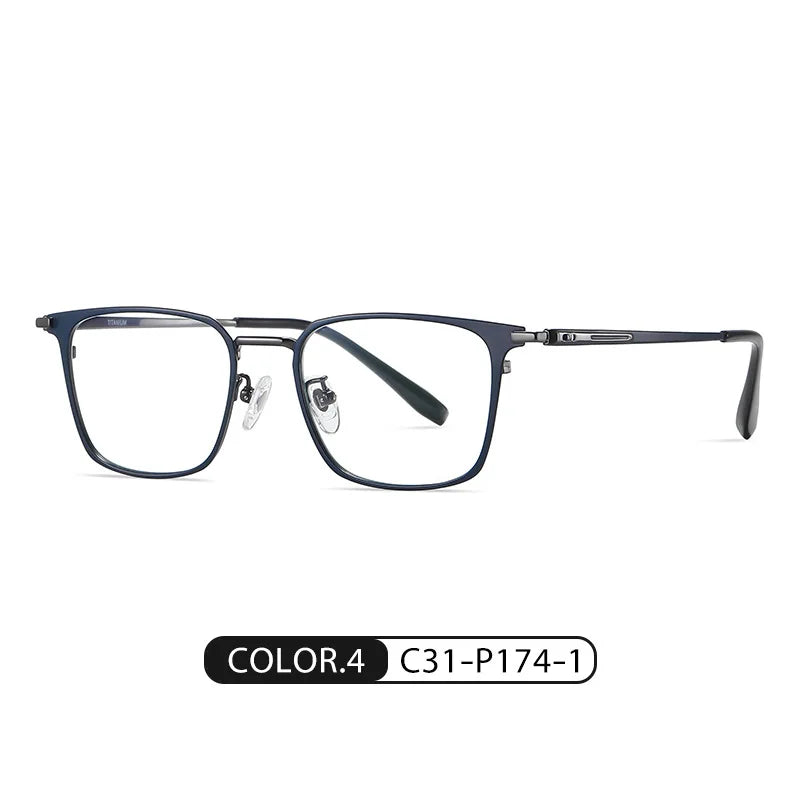 Hotochki Men's Full Rim Big Square Alloy Eyeglasses 27919