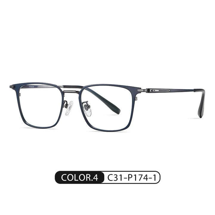 Hotochki Men's Full Rim Big Square Alloy Eyeglasses 27919