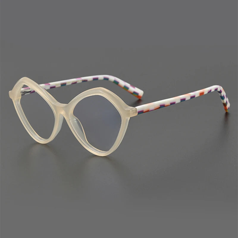 Nobler Unisex Full Rim Irregular Cat Eye Frosted Acetate Eyeglasses 19338 Full Rim Nobler C2  