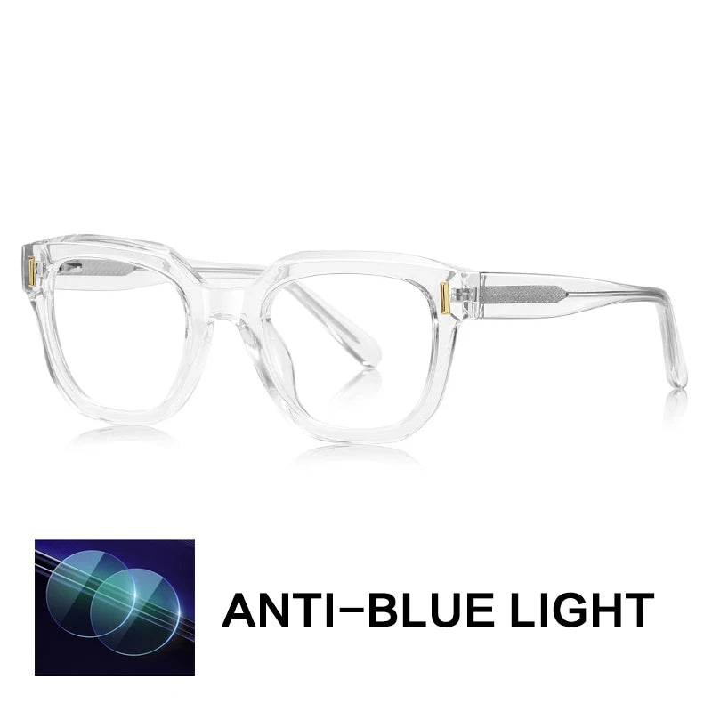 Gatenac Unisex Full Rim Polygon Tr90 Titanium Reading Glasses Gxyj9009