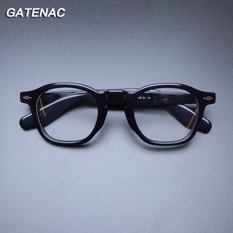 Gatenac Unisex Full Rim Square Acetate Eyeglasses Gxyj1201 Full Rim Gatenac   