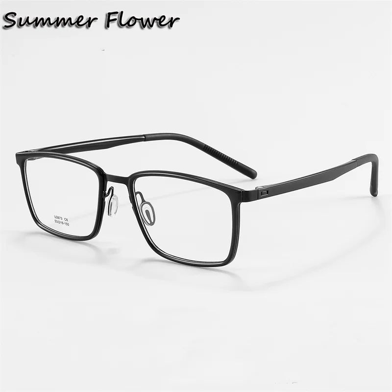 Summer Flower Women's Full Rim Square Titanium Eyeglasses 26734