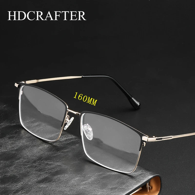 Hdcrafter Mens Oversized Full Rim Square Titanium Eyeglasses 101951 Full Rim Hdcrafter Eyeglasses   