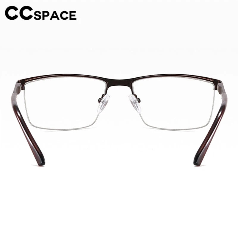 CCspace Semi Rim Square Alloy Spring Hinge Eyeglasses 300842 Semi Rim CCSpace   