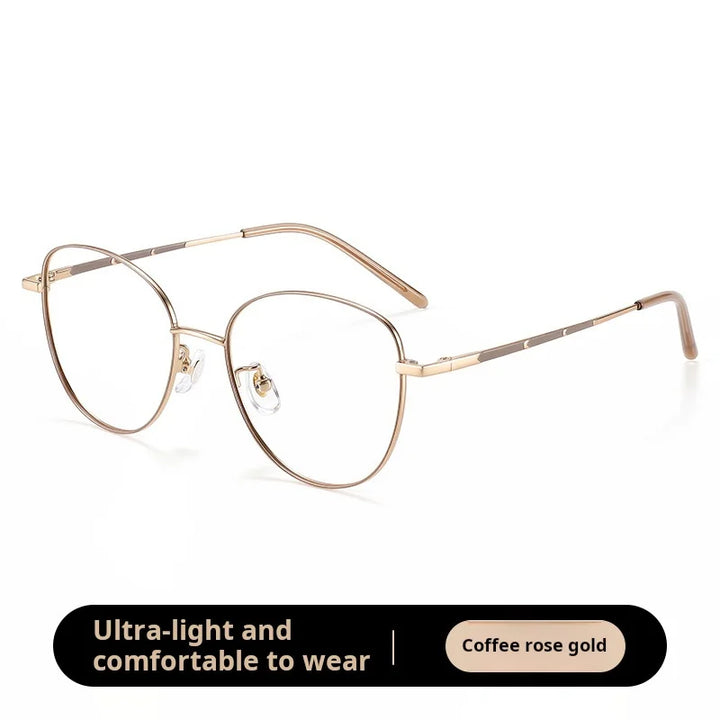 Xbora Unisex Full Rim Cat-Eye Pure Titanium Eyeglasses C7044 — view 3 | Xbora at FuzWeb