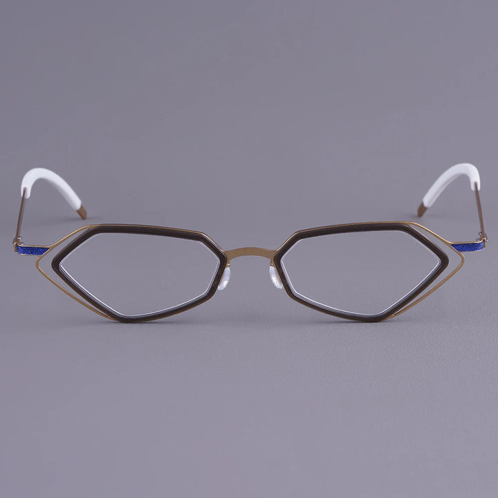 Bobbie Unisex Full Rim Geometric Titanium Eyeglasses V339-R-D
