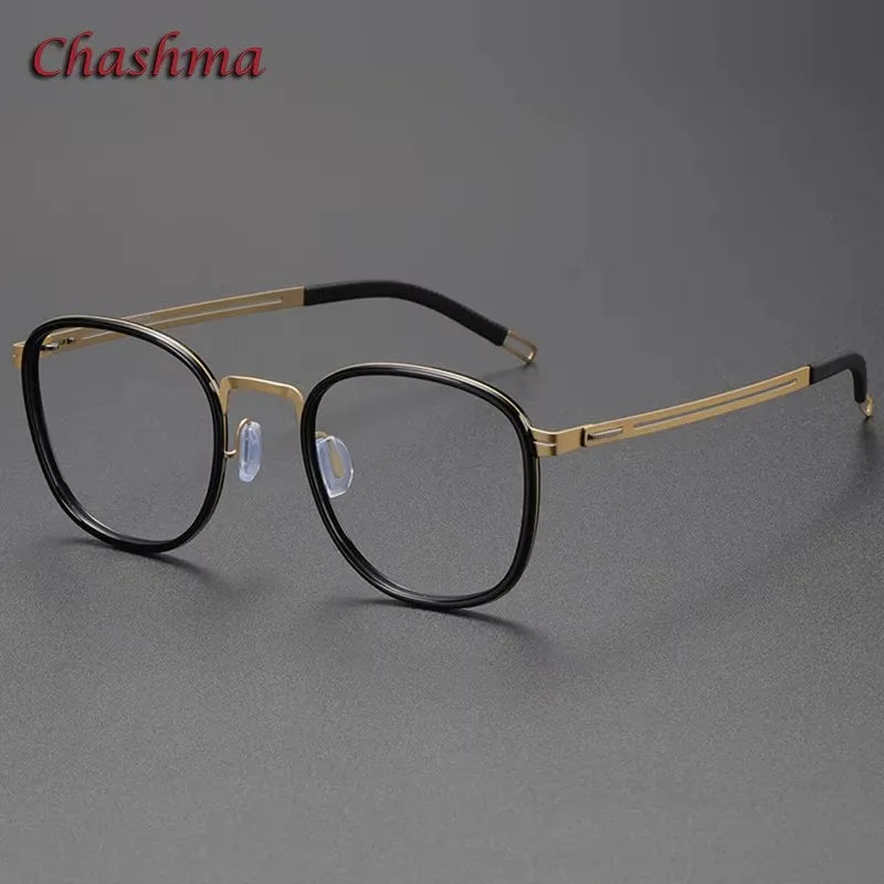 Chashma Ochki Women's Full Rim Square Acetate Titanium Eyeglasses 82007