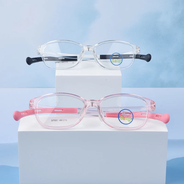 Secg Unisex Children's Full Rim Square Tr 90 Silicone Eyeglasses 19161 Full Rim Secg   