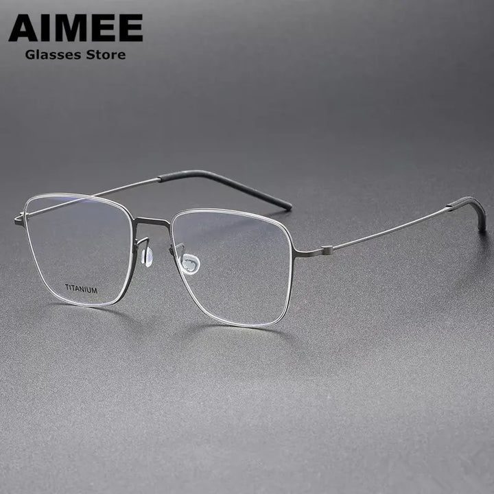 Aimee Unisex Full Rim Square Screwless Titanium Eyeglasses 45506