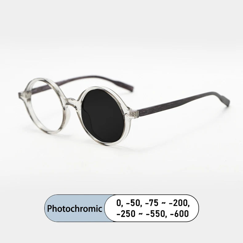 Kocolior Unisex Full Rim Round Tr 90 Alloy Photochromic Reading Glasses 75260