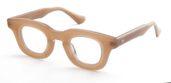 Esnbie Unisex Full Rim Square Scuplted Acetate Eyeglasses 240621