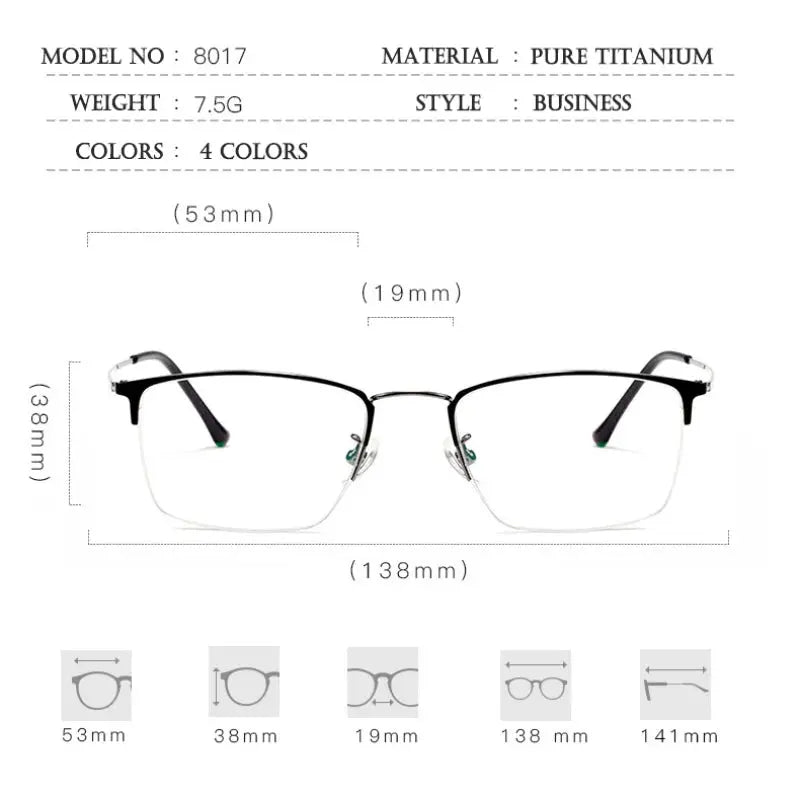Hotochki Women's Semi Rim Square Titanium Frames 801700 FuzWeb