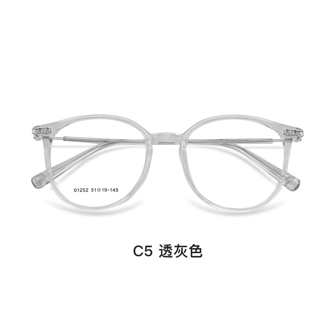 Yimaruil Unisex Full Rim Square Tr 90 Eyeglasses  01252 Full Rim Yimaruili Eyeglasses Transparent Gray  