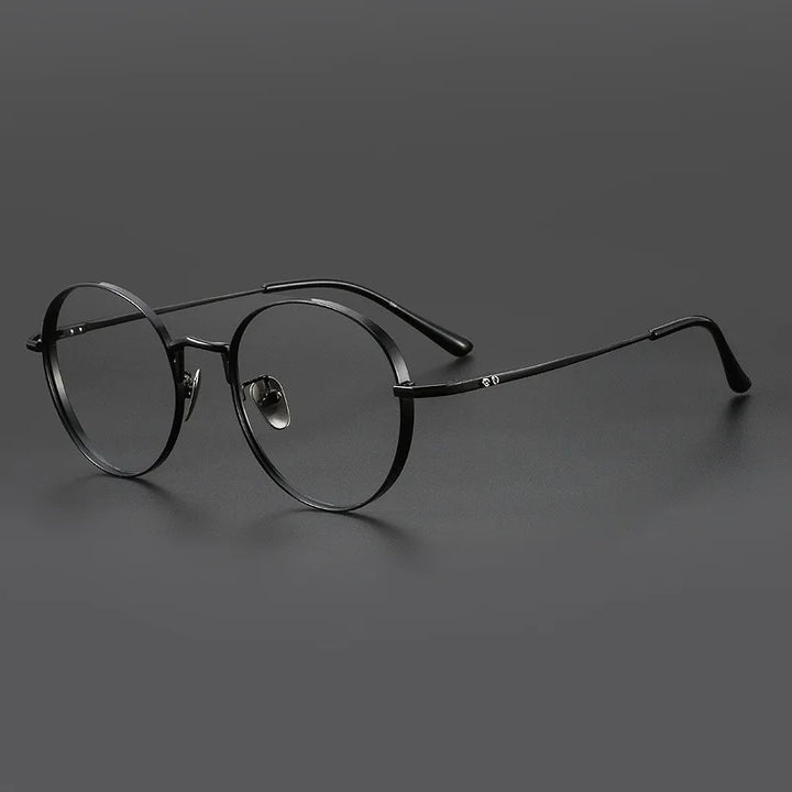 Yimaruili Unisex Full Rim Round Titanium Eyeglasses 30001