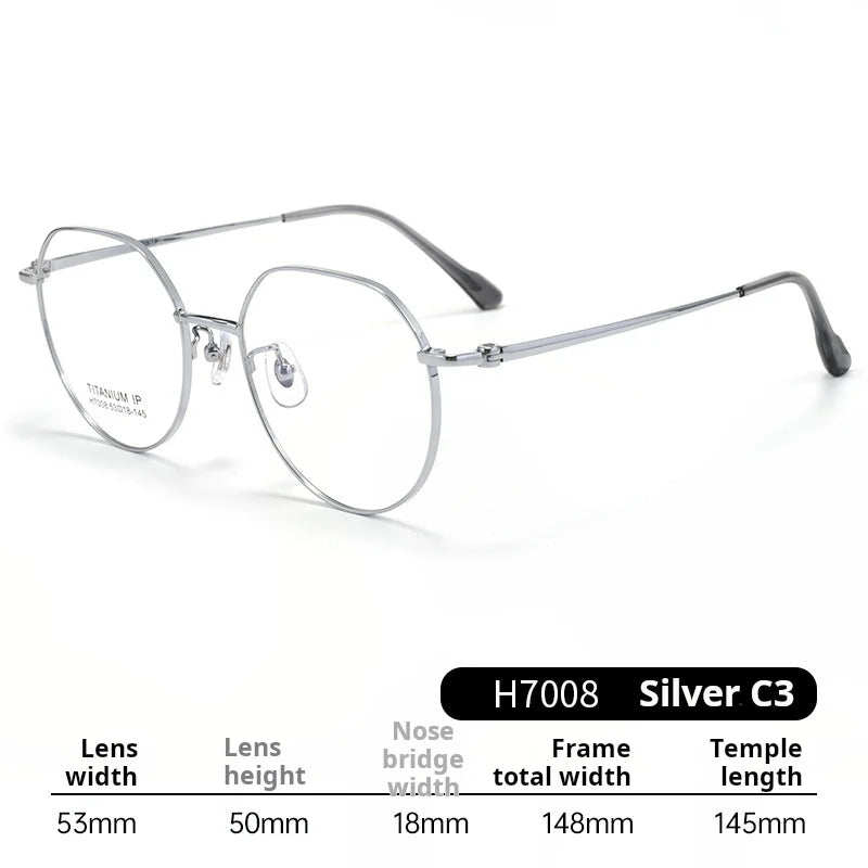 Momoja Unisex Full Rim Flat Top Round Titanium Eyeglasses 77008