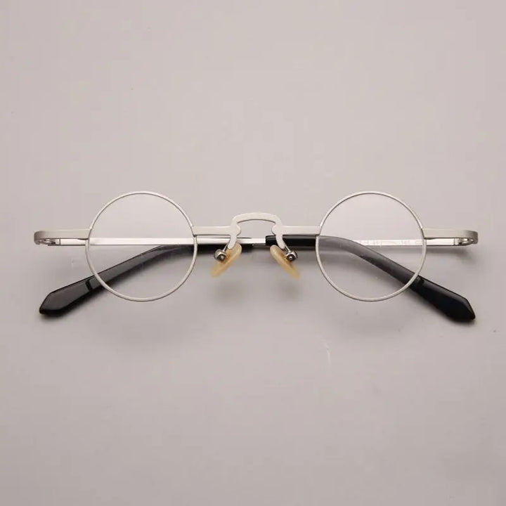 Cubojue Unisex Full Rim Small Round Alloy 32mm Reading Glasses 3241 Reading Glasses Cubojue no function lens 0 Silver 