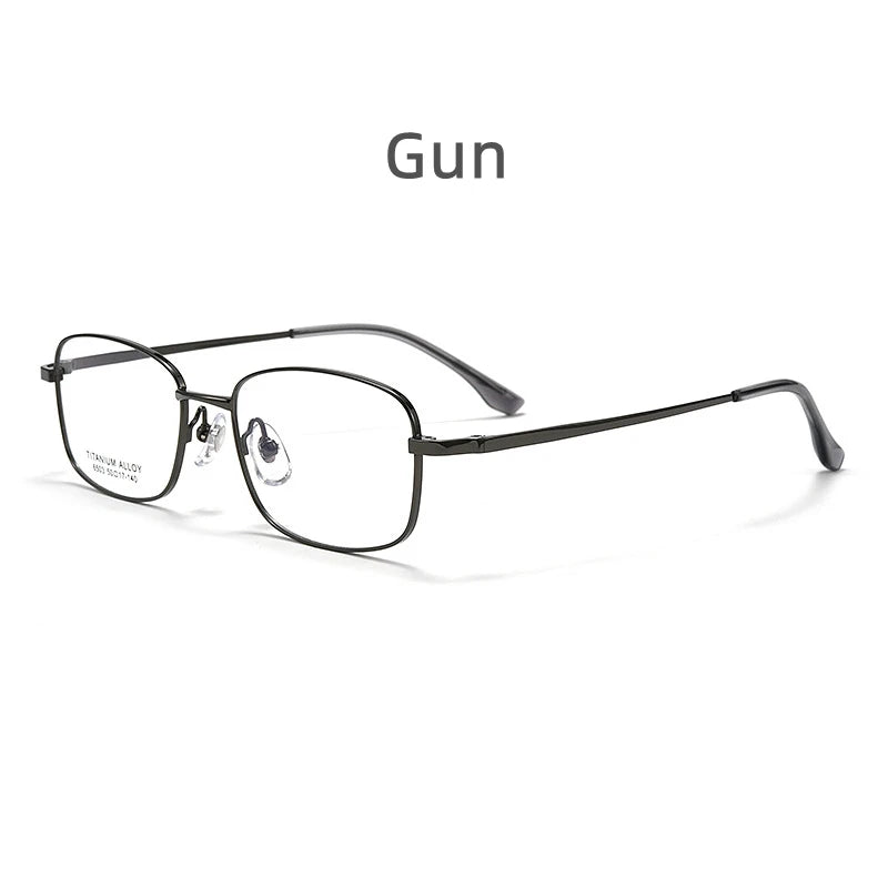 Kocolior Unisex Full Rim Small Square Titanium Eyeglasses 6052 Full Rim Kocolior Gun  