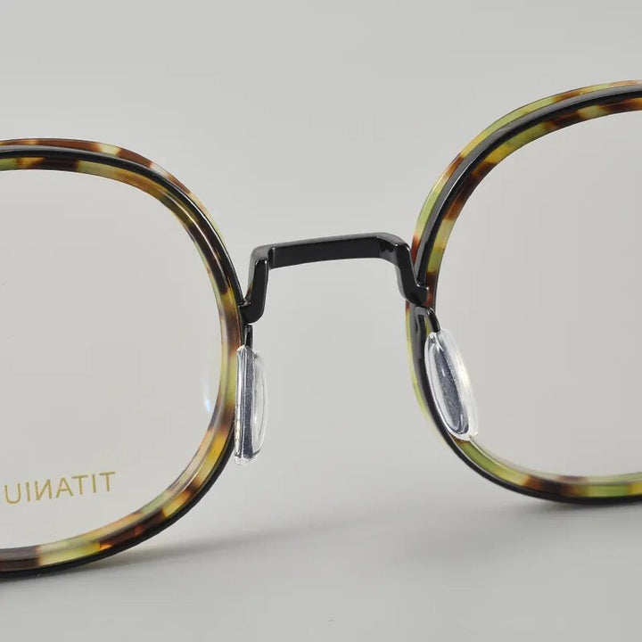 Muzz Unisex Full Rim Round Titanium Acetate Eyeglasses 08p Full Rim Muzz   