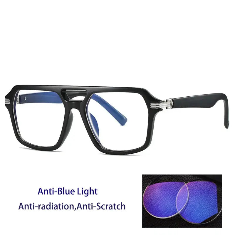 Kocolior 225900 Unisex Full Rim Square Double Bridge Tr 90 Frames FuzWeb