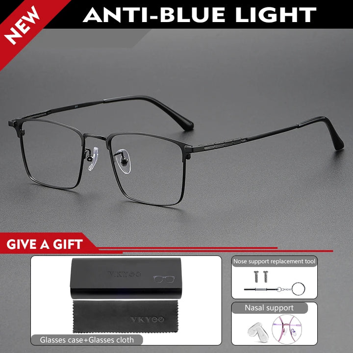 Vicky Men's Full Rim Square Titanium Reading Glasses 90271