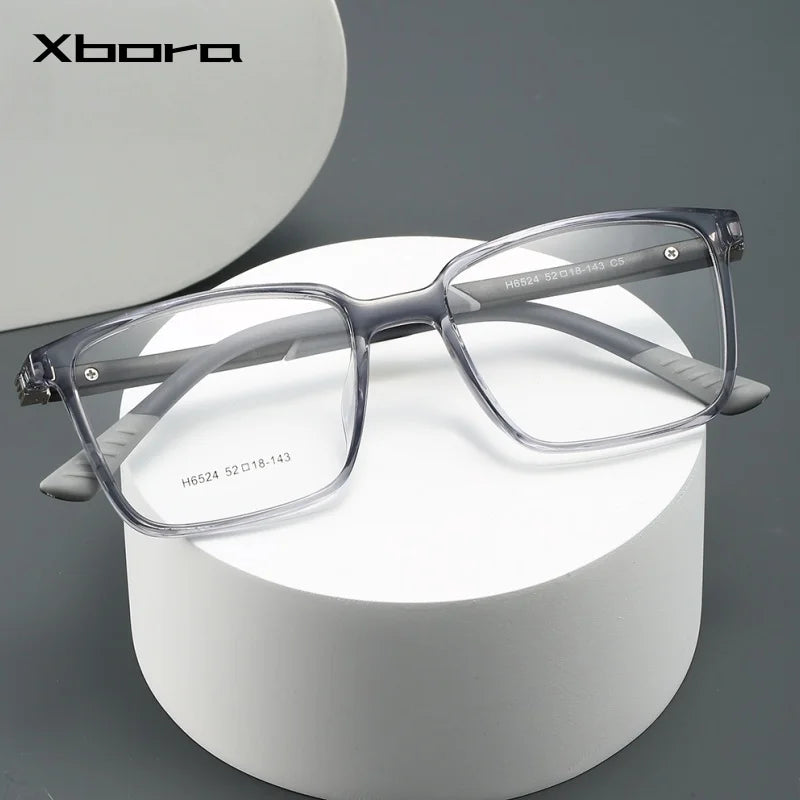 Xbora Unisex Full Rim Square Brow Line Tr 90 Alloy Eyeglasses 546524