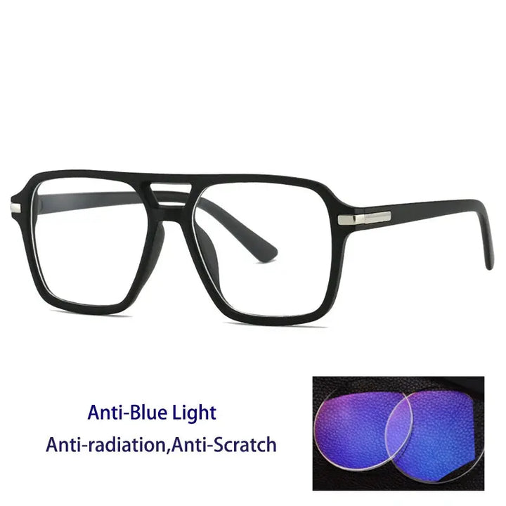 Kocolior 882200 Unisex Full Rim Square Double Bridge PC Frames FuzWeb