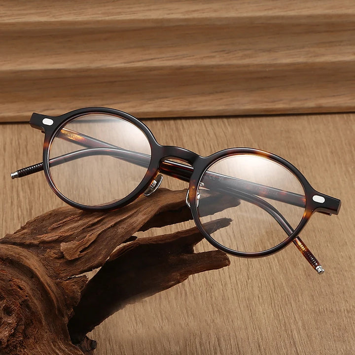 Black Mask Unisex Full Rim Round Acetate Eyeglasses 844005