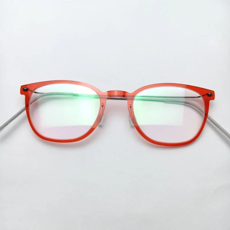 Bobbie Unisex Full Rim Square Acetate Titanium Eyeglasses 596609