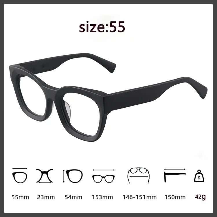 Hewei Women's Full Rim Square Thick Acetate Eyeglasses  146151 Full Rim Hewei   