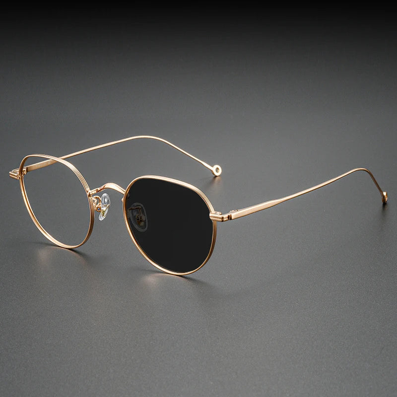 Kocolior Women's Full Rim Flat Top Round Titanium Photochromic Reading Glasses 513125