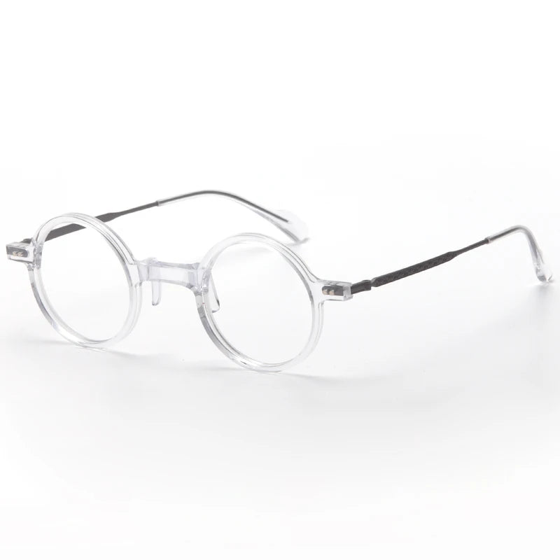Muzz Men's Full Rim Round Titanium Acetate Eyeglasses 972100