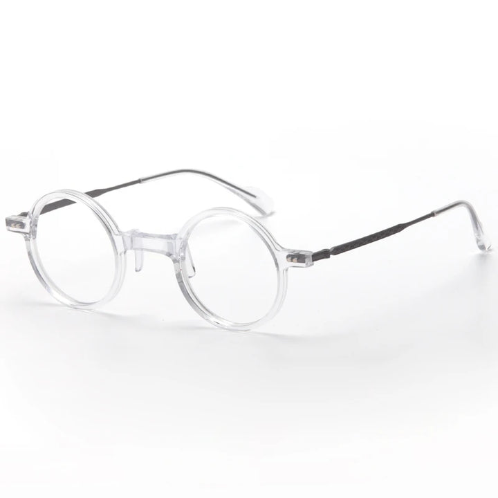 Muzz Men's Full Rim Round Titanium Acetate Eyeglasses 972100