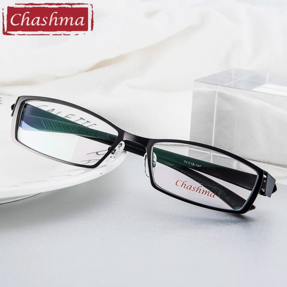 Chashma Ottica Men's Full Rim Rectangle Titanium Alloy Eyeglasses 58924