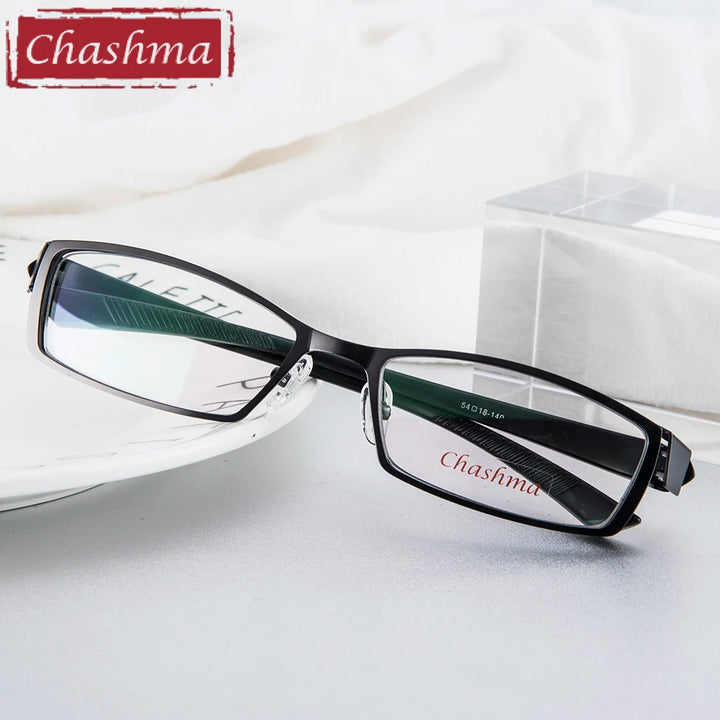 Chashma Ottica Men's Full Rim Rectangle Titanium Alloy Eyeglasses 58924