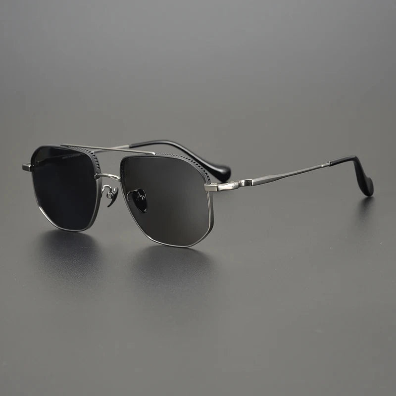 Bobbie Unisex Full Rim Pilot Titanium Polarized Sunglasses 1350Z